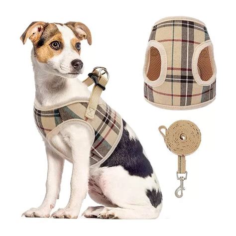 burberry dog clothing|Burberry plaid dog harness.